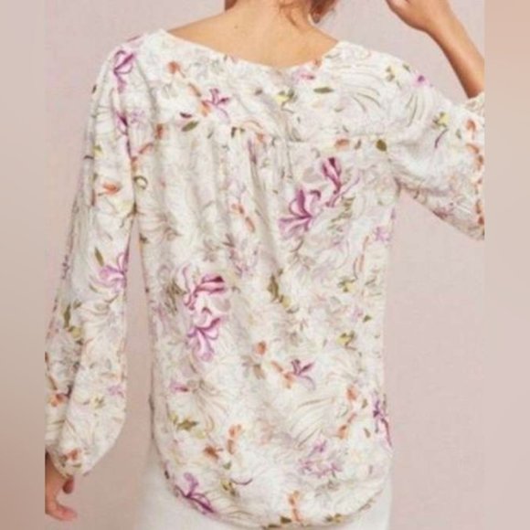 Maeve by Anthropologie Floral Pink Blouse extra small - Picture 2 of 10